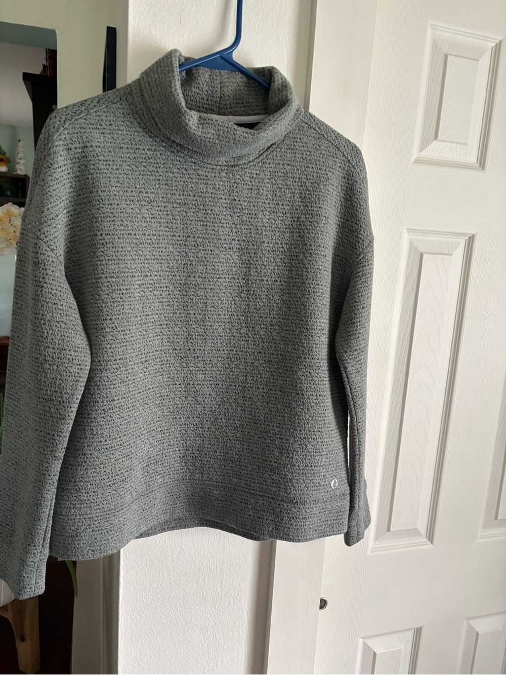 Cozy Gray/greenish Turtleneck Sweater - Women's Relaxed Fit
